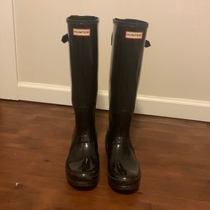 Hunter Original Black Tall Glass Rain Boots